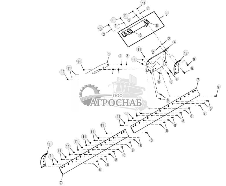 Удлинитель левого отвала (27 дюймов с крепежом 58 дюйма) - ST3682 553.jpg